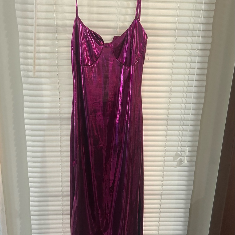 Shimmering Fuchsia Slip Dress
